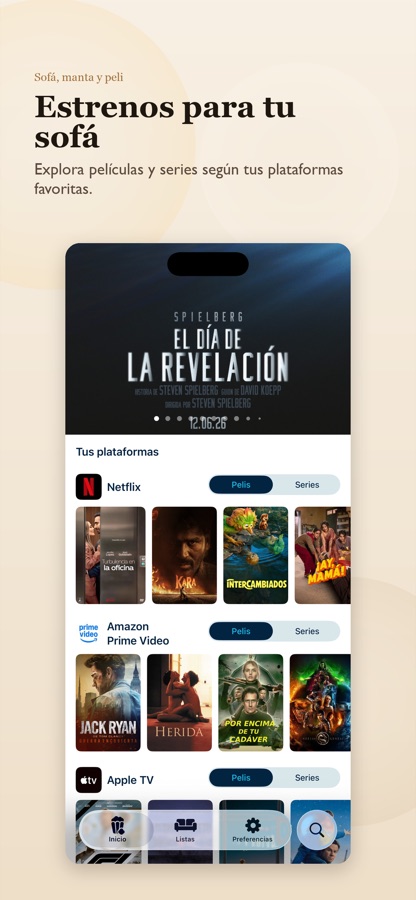 Películas y series recomendadas según tus plataformas