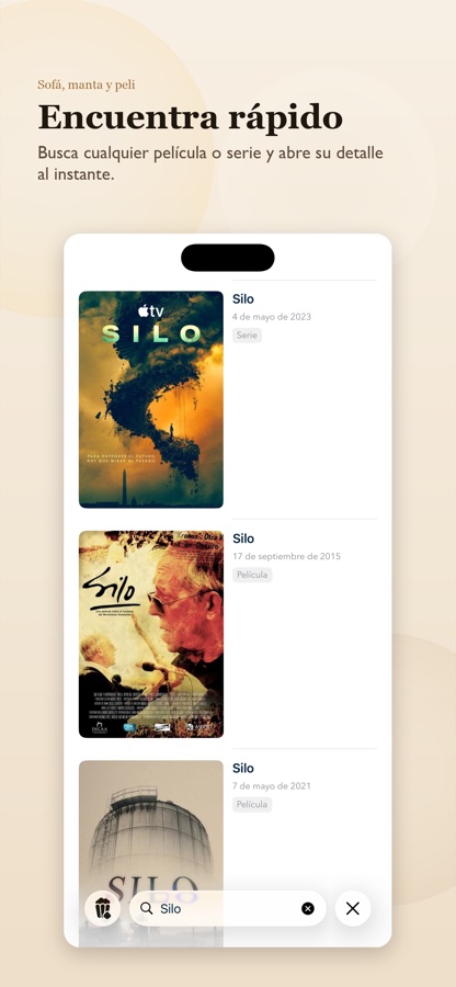 Resultados de búsqueda de películas y series